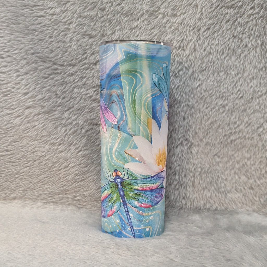 Dragonfly Tumbler Can Be Personalized, Dragonfly Cup, Dragonfly Gift, Dragonfly Lover Tumbler, 20oz Tumbler With Reusable Straw