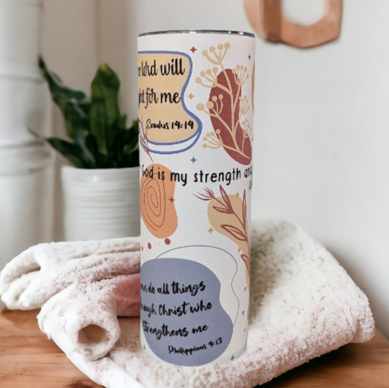 Christian Affirmation Tumbler 20oz With Reusable Straw