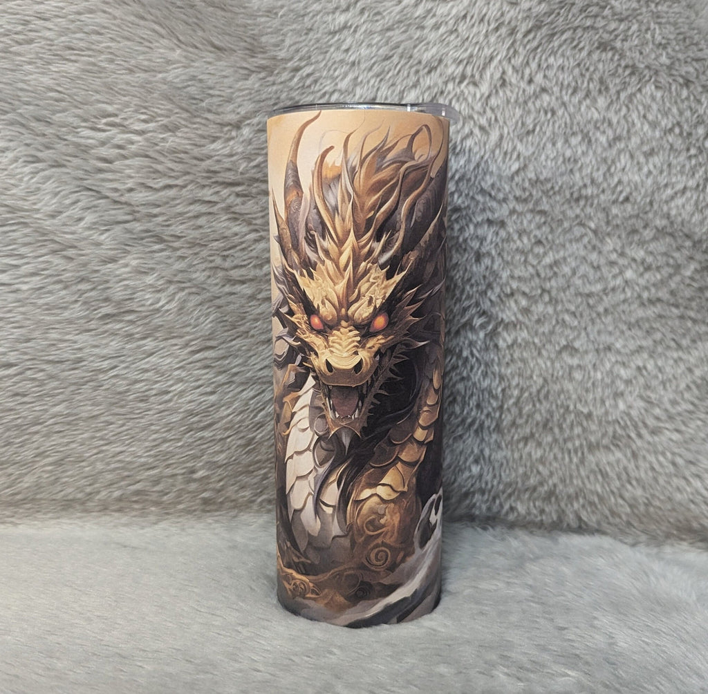 Dragon Tumbler with Reusable Straw, Dragon Cup With Name, Personalized Dragon Tumbler, Dragon Lover Gift, 20oz Tumbler
