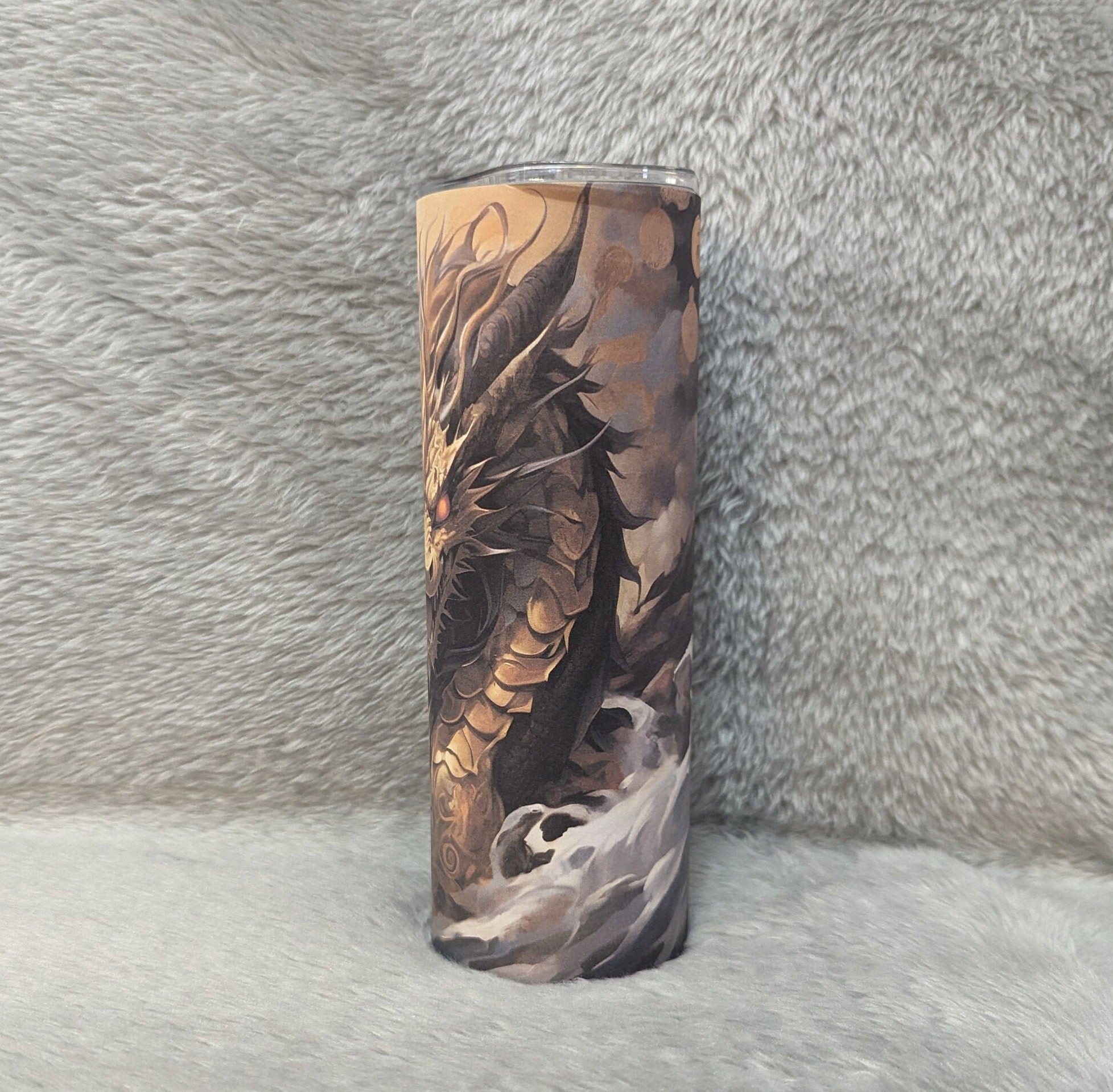 Dragon Tumbler with Reusable Straw, Dragon Cup With Name, Personalized Dragon Tumbler, Dragon Lover Gift, 20oz Tumbler