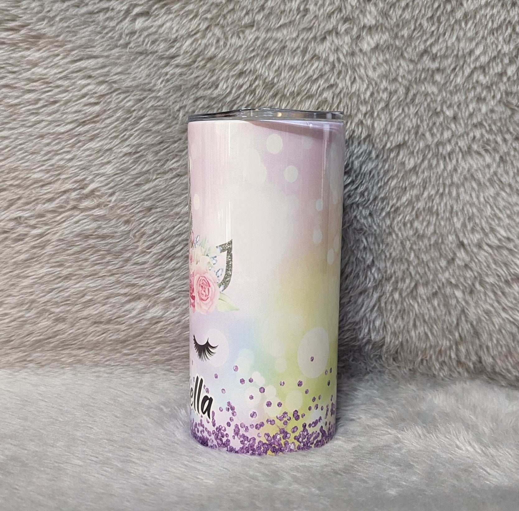 Kids Unicorn Cup 15oz With Reusable Straw Can Be Personalized