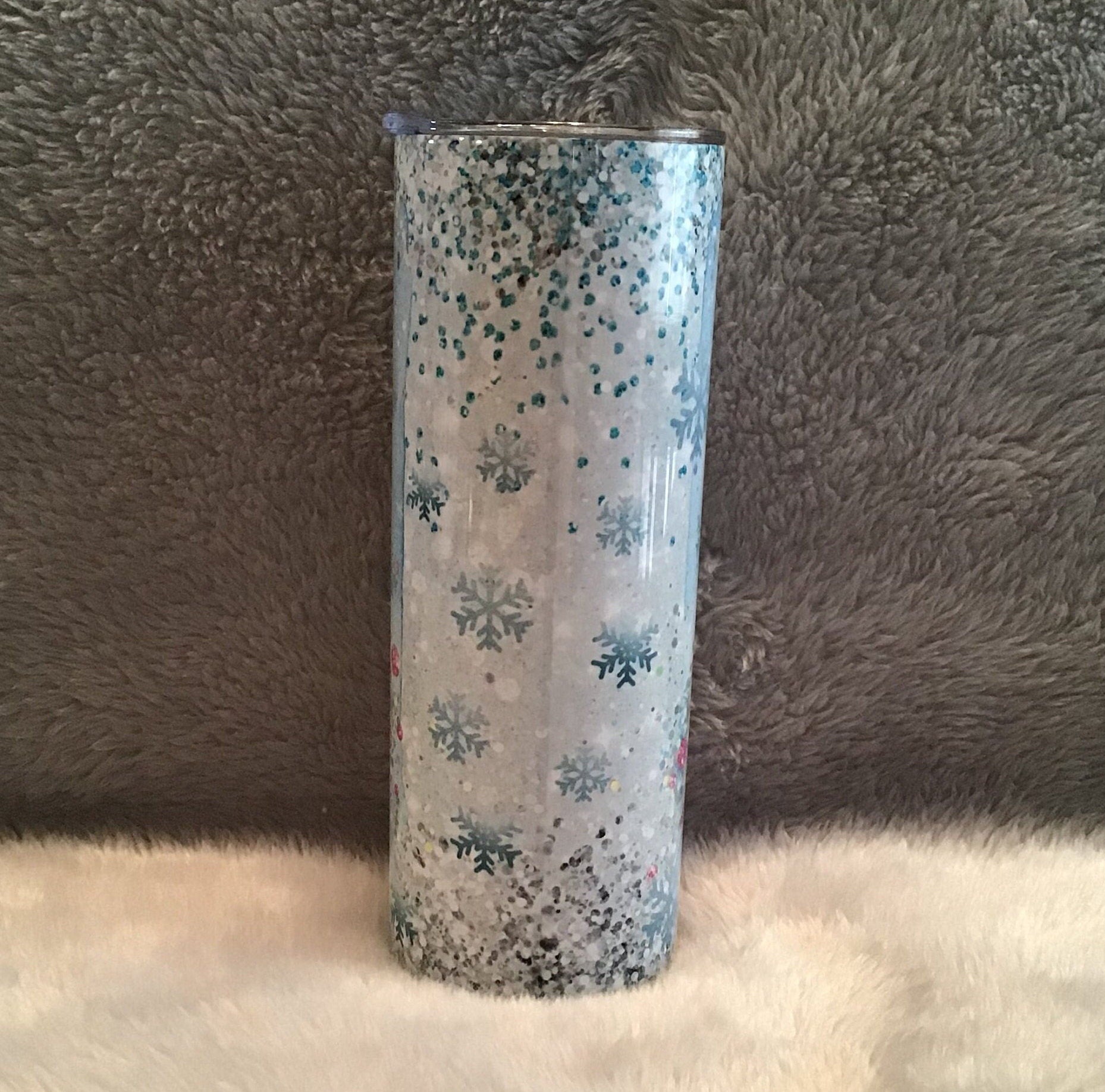 Snowman Tumbler 20oz With Reusable Straw, Can Be Personalized