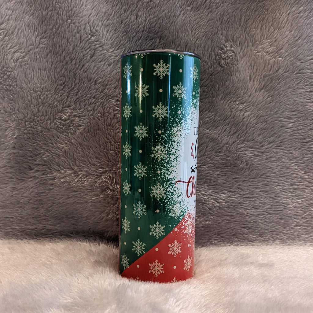 I Run On Coffee and Christmas Cheer Tumbler, Christmas Tumbler With Reusable Straw, Holiday Gift For Her, Festive Holiday Gift