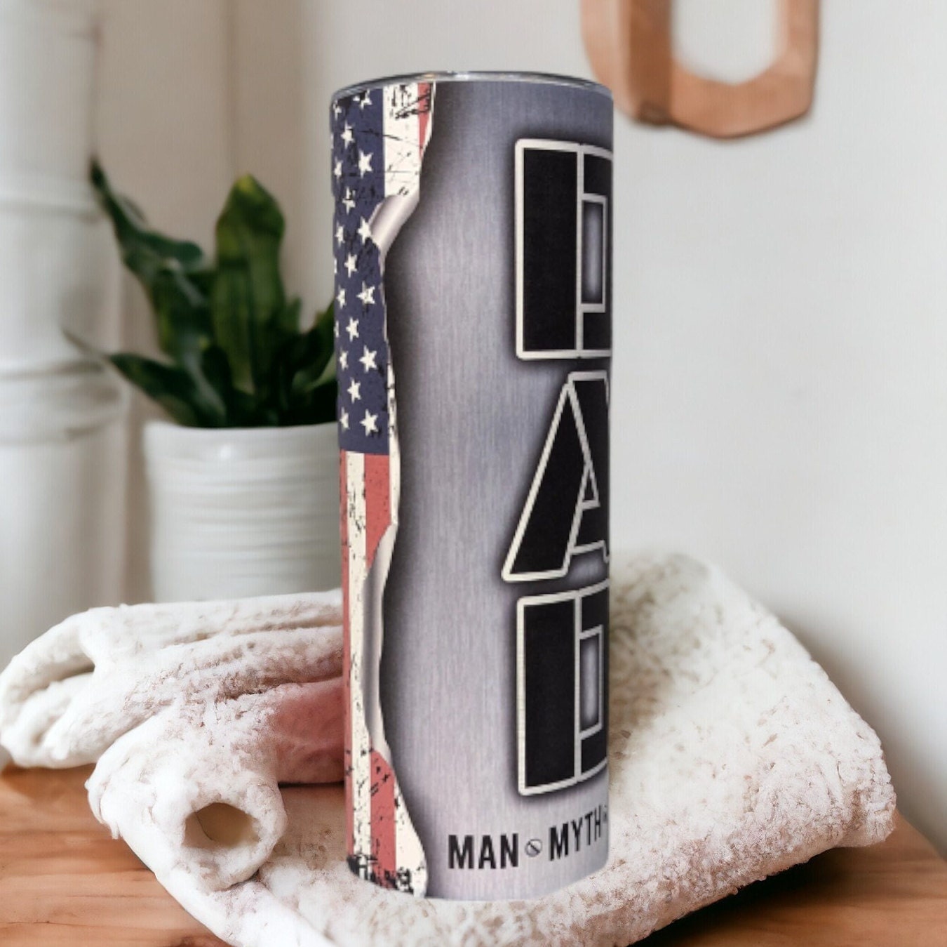 Dad Man Myth Legend Tumbler, Dad Cup, Dad Gift, Gift For Him, Gift For Dad, 20oz Insulated Tumbler With Reusable Straw