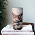 Adorable Kids Calf Tumbler: Brown and White Calf in The Snow, Includes Reusable Plastic Straw, For Home Or On The Go