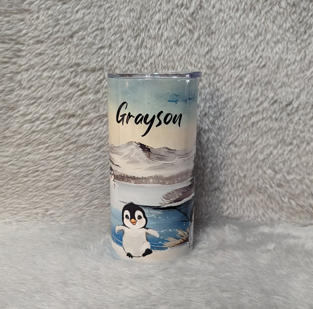 Kids Penguin Tumbler With Cute Penguins, Penguin Cup, Kids Cup With A Plastic Straw