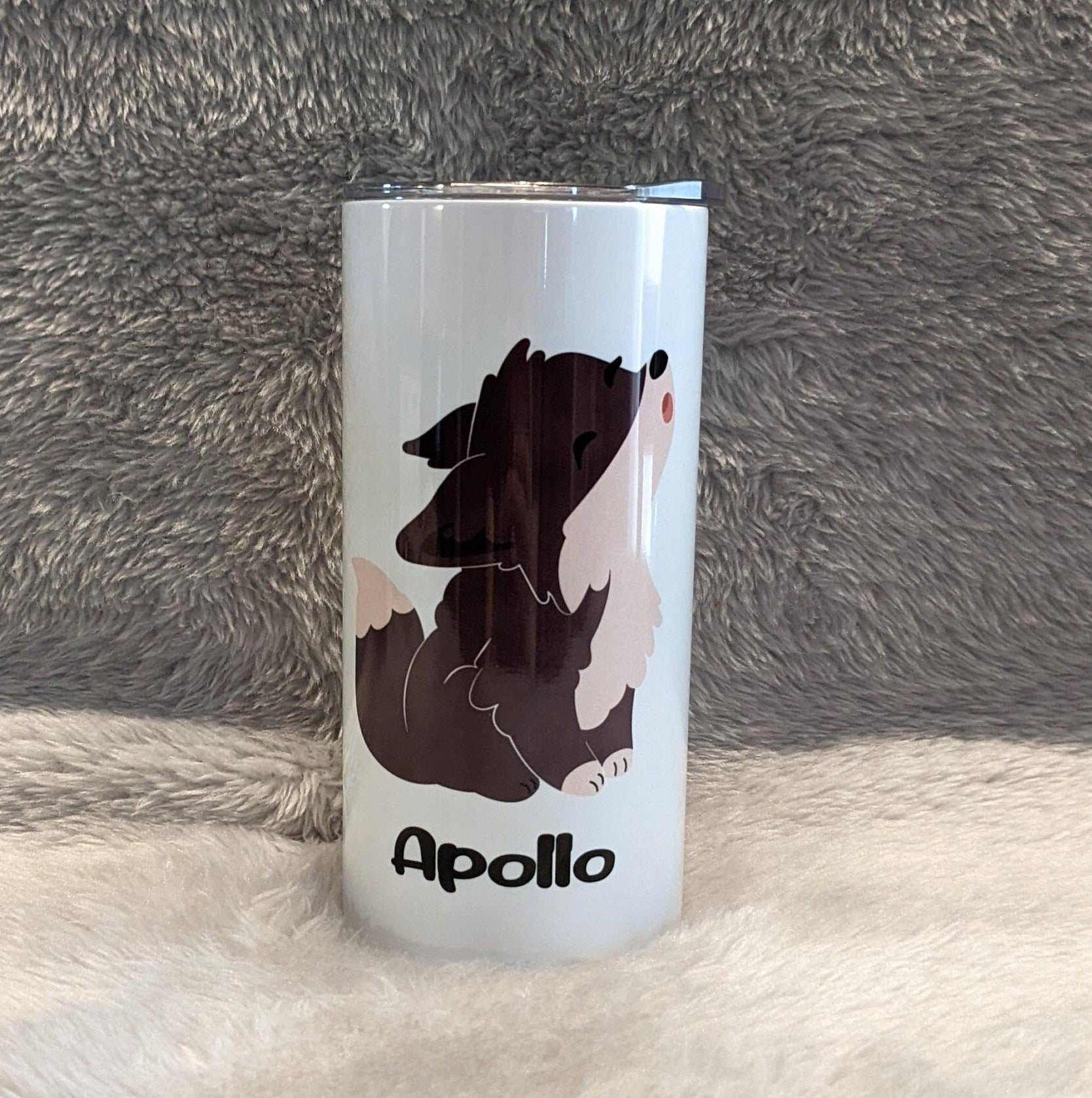 Kids Wolf Tumbler 15oz With Reusable Straw, Can Be Personalized