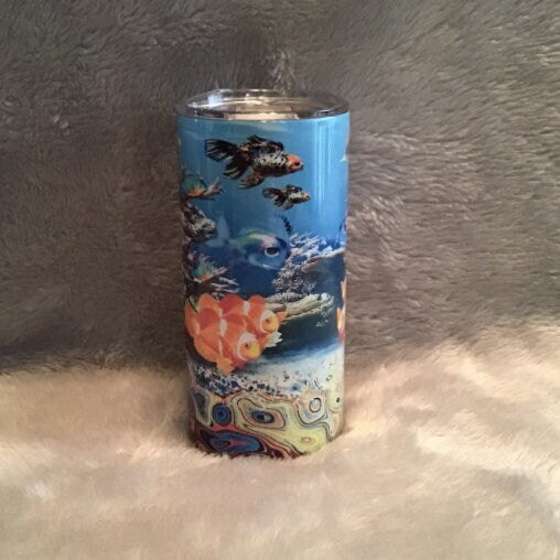 Kids Fish Tumbler 15oz With Reusable Straw, Can Be Personalized
