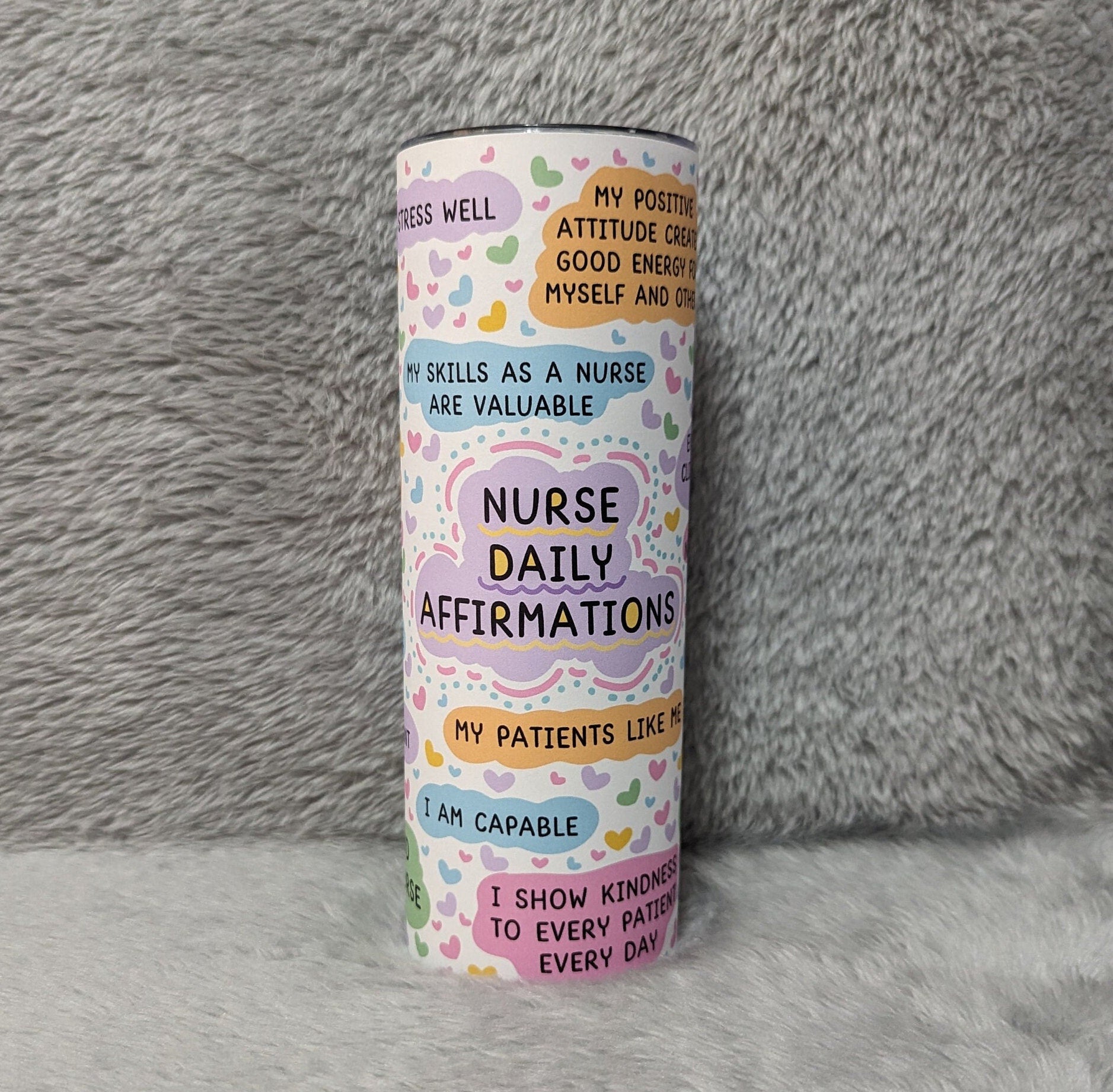Empowering Nurse Daily Affirmations Tumbler - Positive Vibes with Reusable Straw, Gift For Nurse, 20oz Daily Affirmations Tumbler