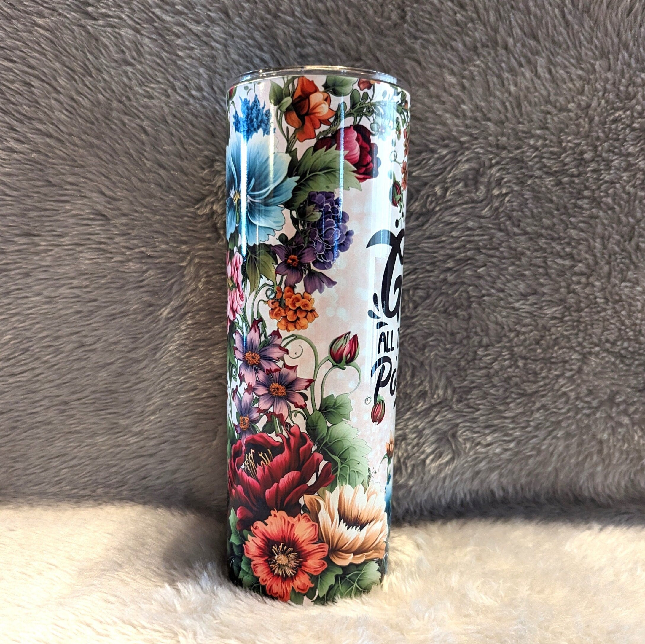 Bible Verse Tumbler, With God All Things Are Possible Matthew 19:26, Spiritual Cup, Religious Tumbler Cup, Spiritual Tumbler, 20oz Tumbler