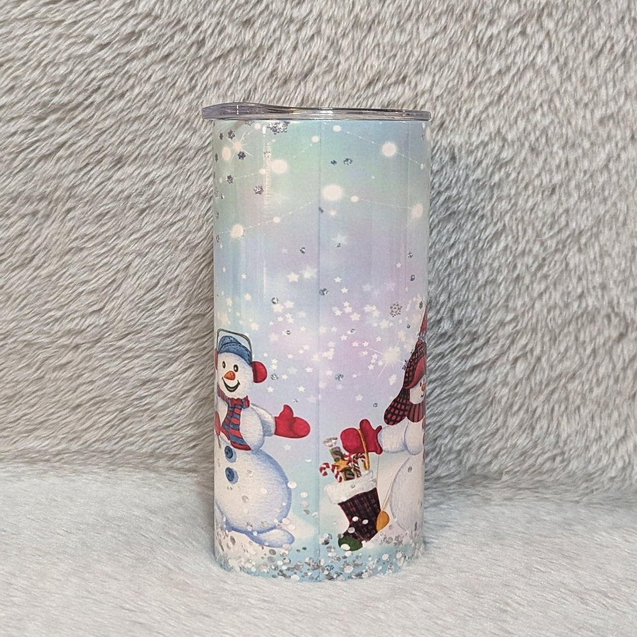 Snowman Tumbler With Straw, Snowman Cup With Name, Christmas Tumbler, Kids Christmas Cup, Stocking Stuffer - Winter Gift