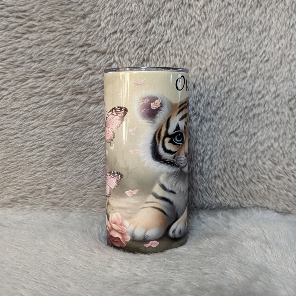 Beautiful Kids Tiger Cup That Can Be Personalized, Tiger Cup With Name,  Kids 15oz Tumbler With Reusable Plastic Straw,  Home Or On The Go