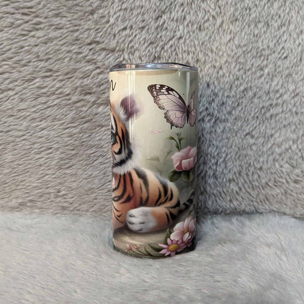 Beautiful Kids Tiger Cup That Can Be Personalized, Tiger Cup With Name,  Kids 15oz Tumbler With Reusable Plastic Straw,  Home Or On The Go