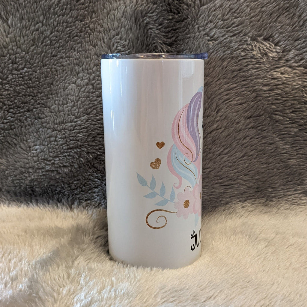 Kids Unicorn Tumbler Can Be personalized, Cup With Name, Insulated Toddler Tumbler With Reusable Plastic Straw, For Home Or On The Go