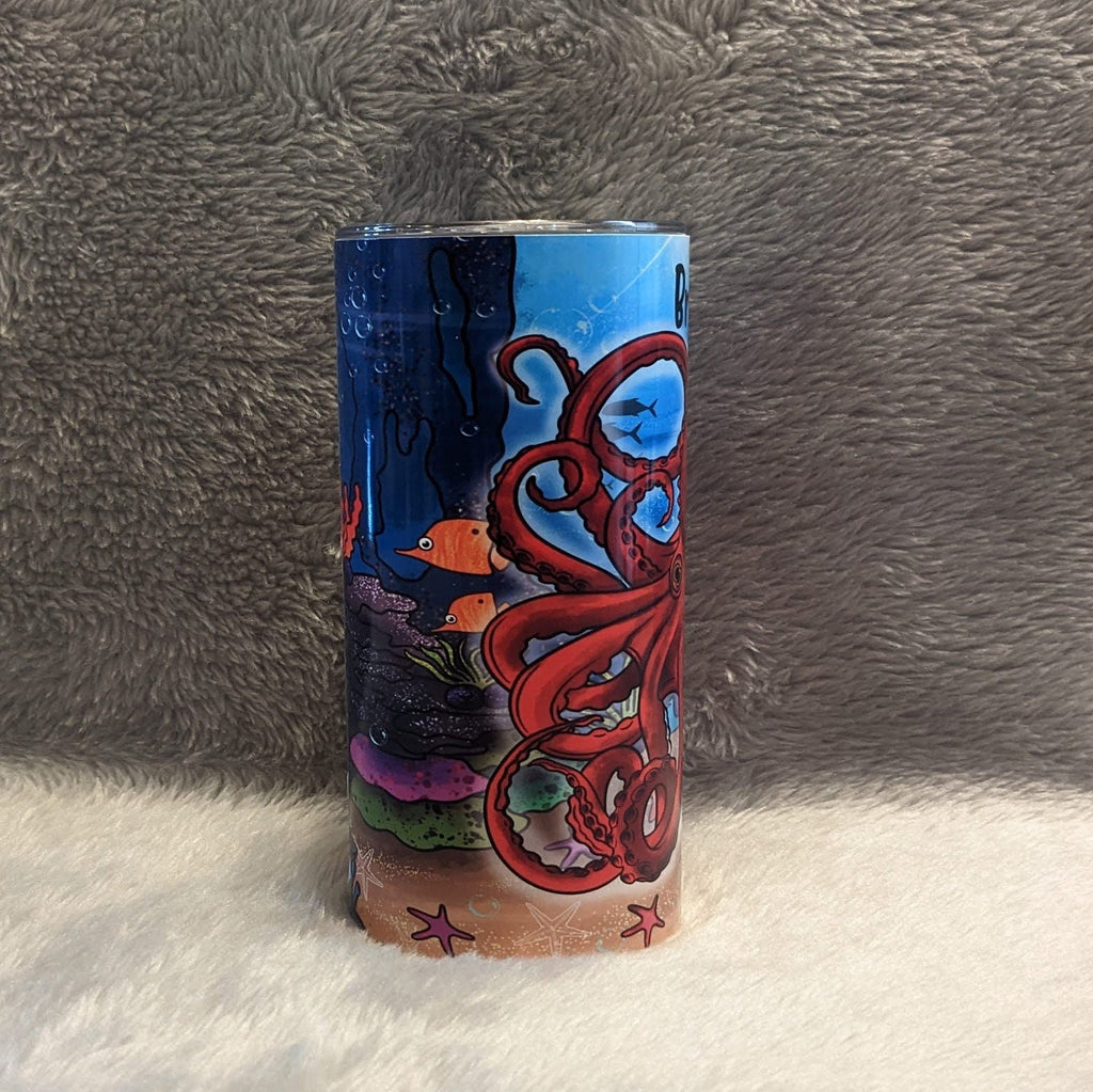 Kids Octopus Tumbler Can Also Be Personalized, Cartoon Octopus Cup With Name, Personalized Kids Cups For Home Or On The Go, Includes Straw