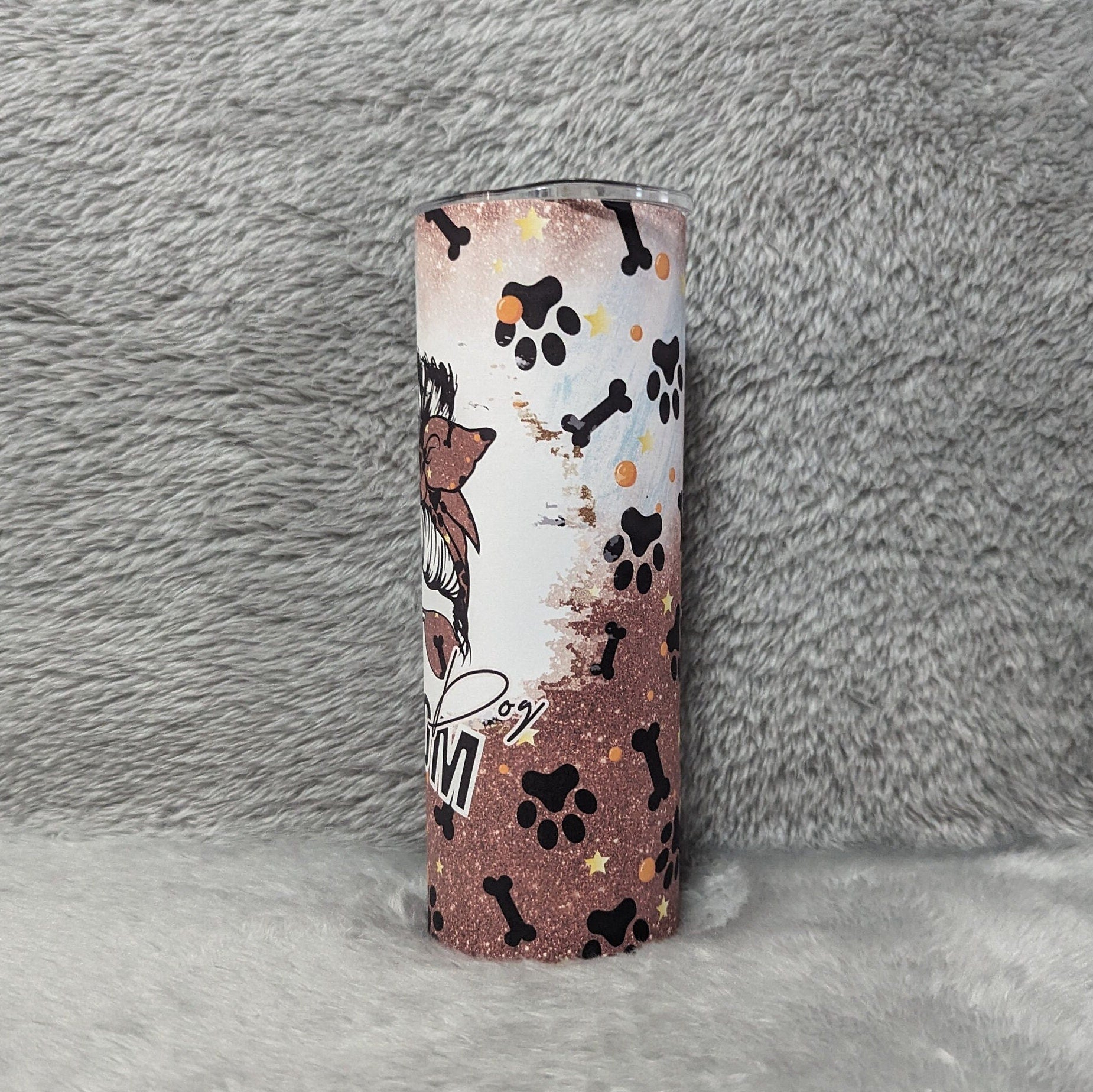 Dog Mom Tumbler  20oz With Reusable Straw, Can Be Personalized