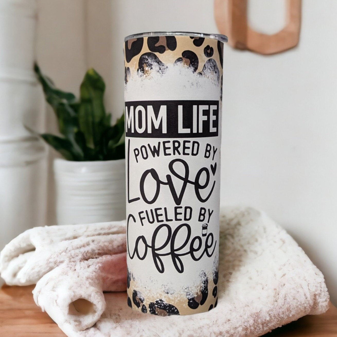 Mom Life Powered By Love Fueled By Coffee Tumbler 20oz With Reusable Straw