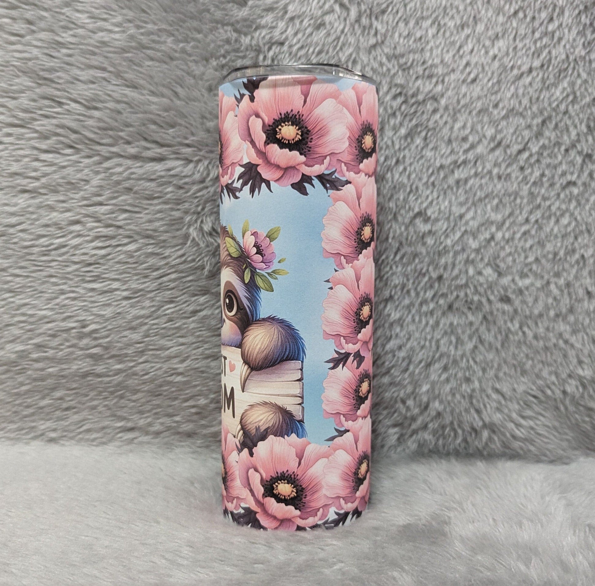 Cute Best Mom Sloth Tumbler with Reusable Straw - Perfect Gift Idea, Can Be Personalized, Sloth Lover Gift, Gift For Mom, 20oz Tumbler