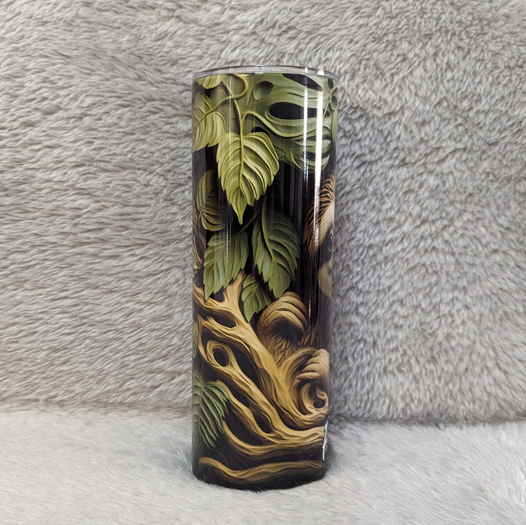 Adorable Sloth Tumbler, Quench Your Thirst with a Cute Sloth Sitting in a Tree Tumbler, Sloth Cup, Sloth Gift, Sloth Tumbler With Straw