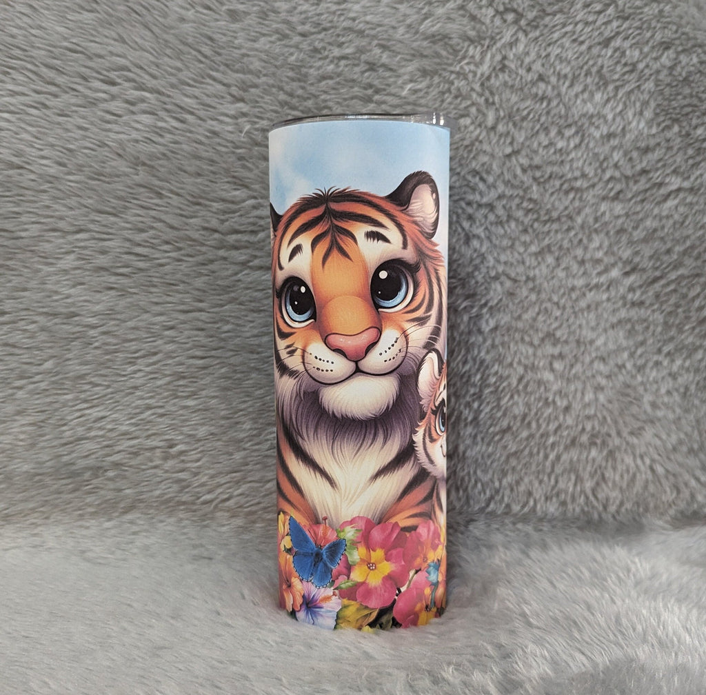 Beautiful Tiger Tumbler with Reusable Straw - Animal Lover Gift, Can Be Personalized, Cup With Name, 20oz  Tumbler With Straw, Tiger Gift
