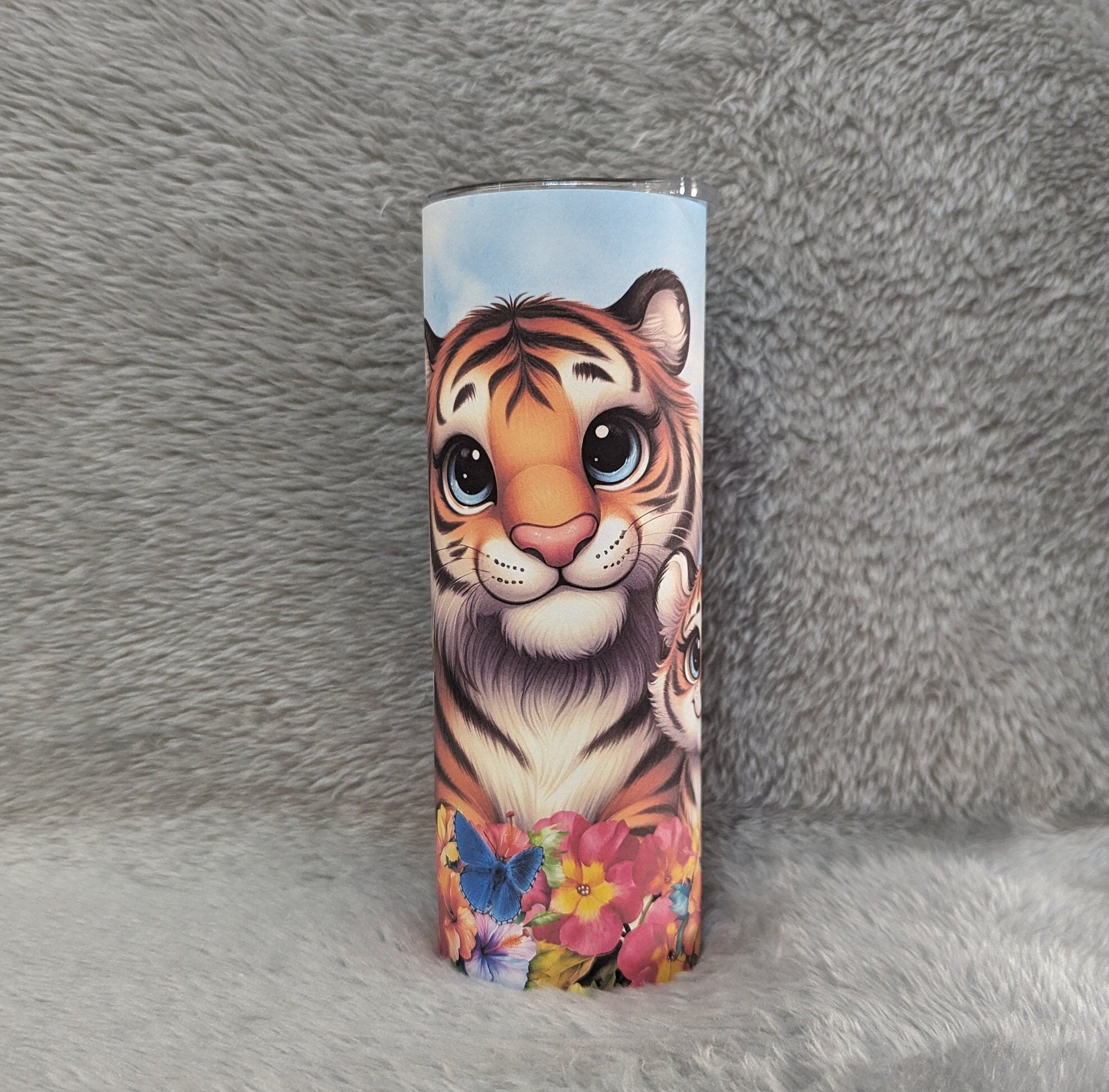 Beautiful Tiger Tumbler with Reusable Straw - Animal Lover Gift, Can Be Personalized, Cup With Name, 20oz  Tumbler With Straw, Tiger Gift