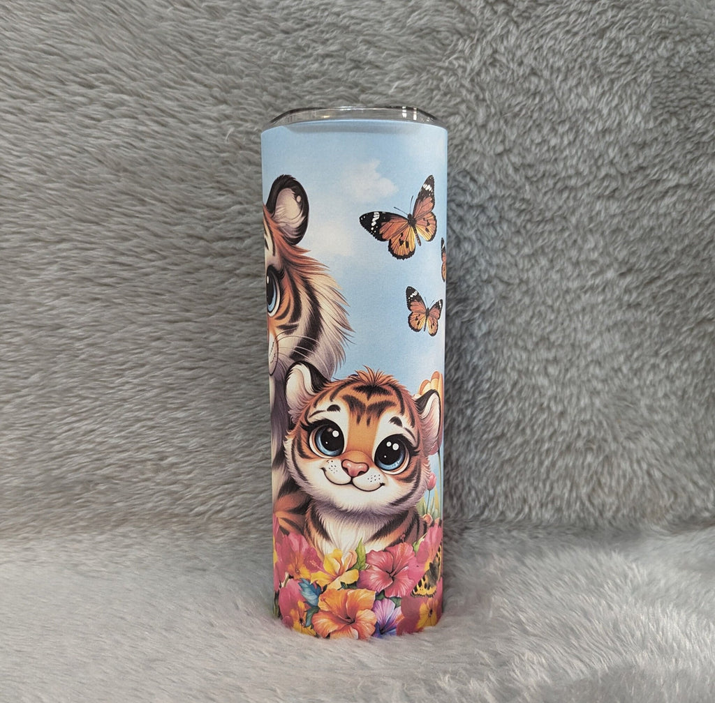Beautiful Tiger Tumbler with Reusable Straw - Animal Lover Gift, Can Be Personalized, Cup With Name, 20oz  Tumbler With Straw, Tiger Gift
