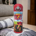 Kids Monster Truck Water Bottle 12oz With Reusable Straw Can Be Personalized