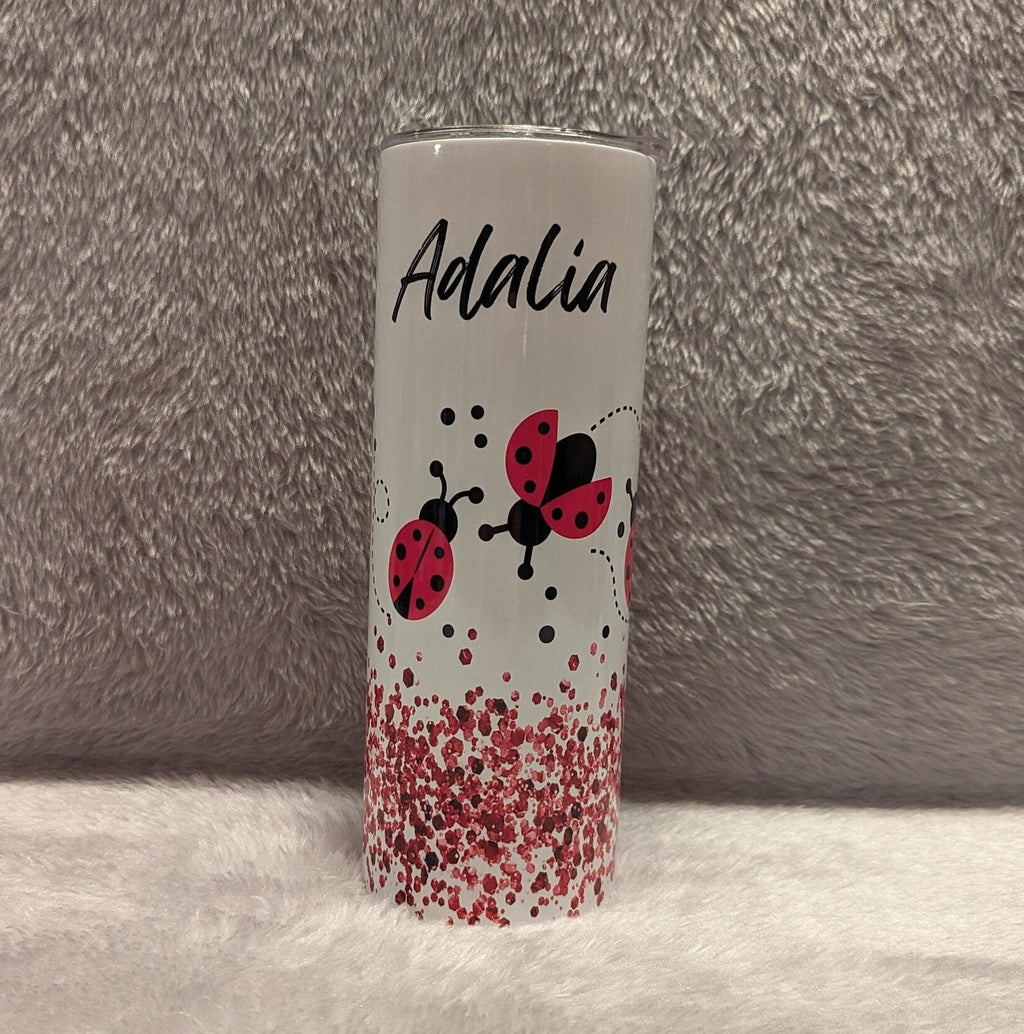 Ladybug Tumbler, Ladybug Cup, Personalized Tumbler, Ladybug Gift, 20oz Tumbler With Straw, Gift For Her