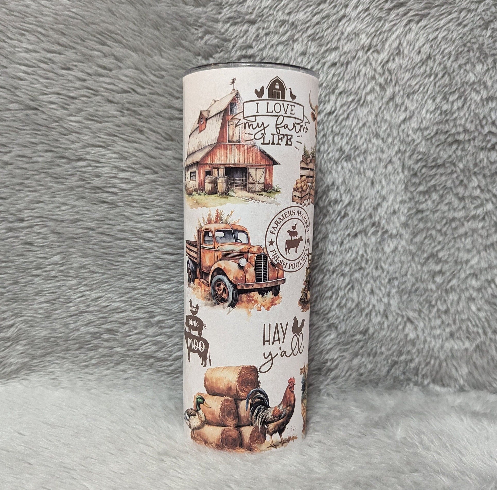Farm Life Affirmation Tumbler with Reusable Straw - Positive Quotes for Country Living, Great Gift For Farm Lover's, Hot Or Cold Drinkware