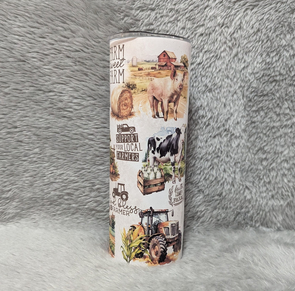Farm Life Affirmation Tumbler with Reusable Straw - Positive Quotes for Country Living, Great Gift For Farm Lover's, Hot Or Cold Drinkware