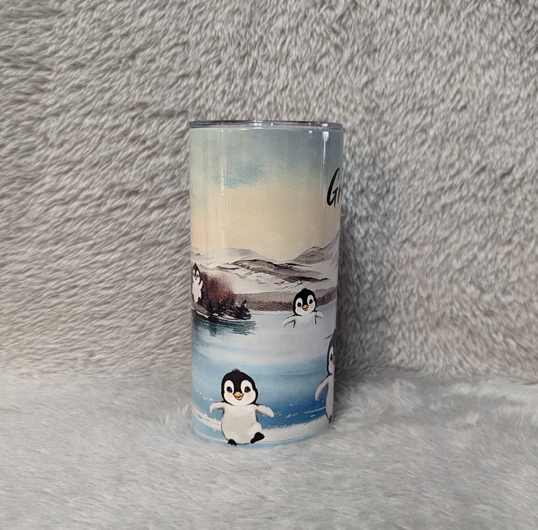 Kids Penguin Tumbler With Cute Penguins, Penguin Cup, Kids Cup With A Plastic Straw