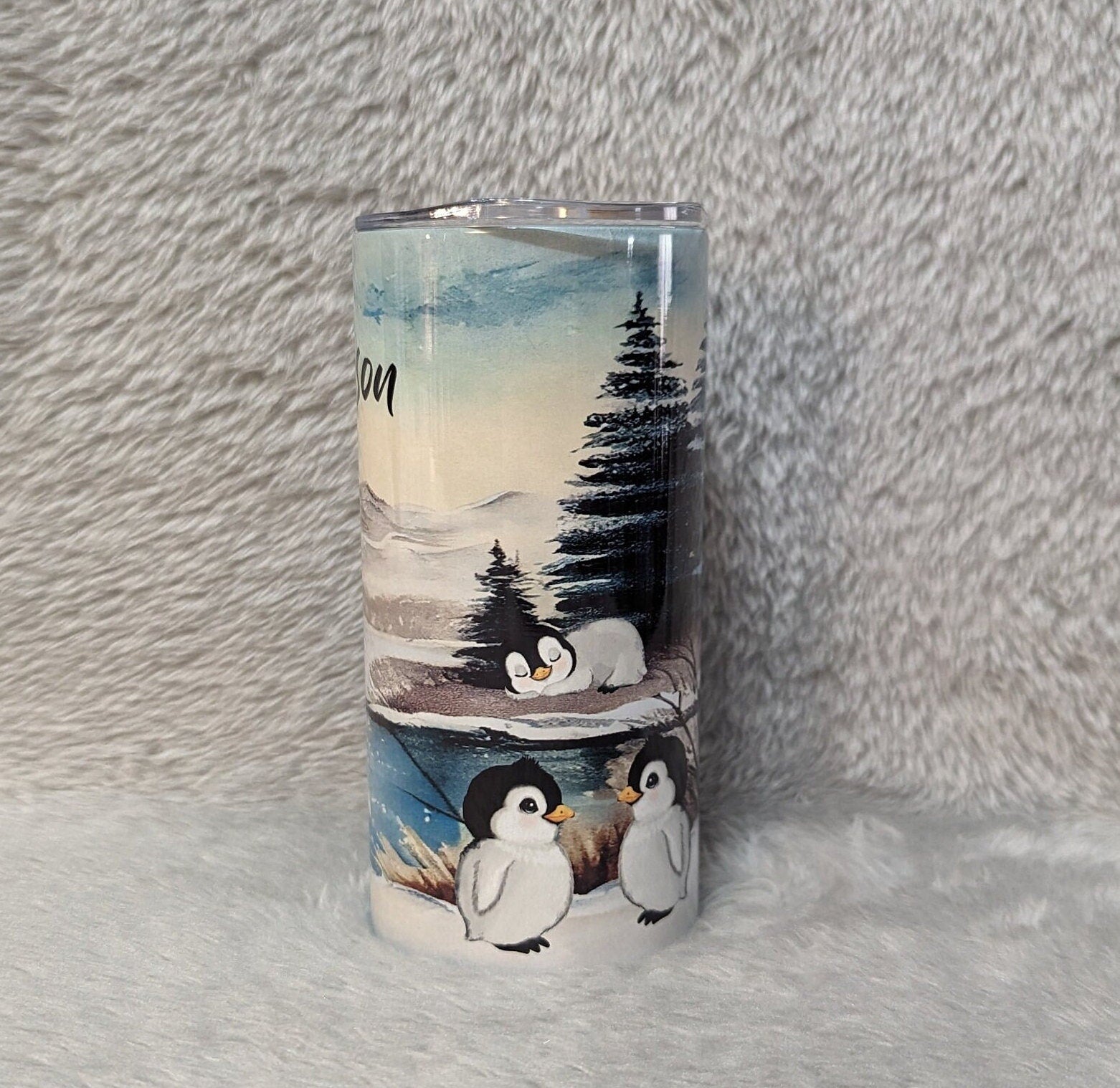 Kids Penguin Tumbler With Cute Penguins, Penguin Cup, Kids Cup With A Plastic Straw