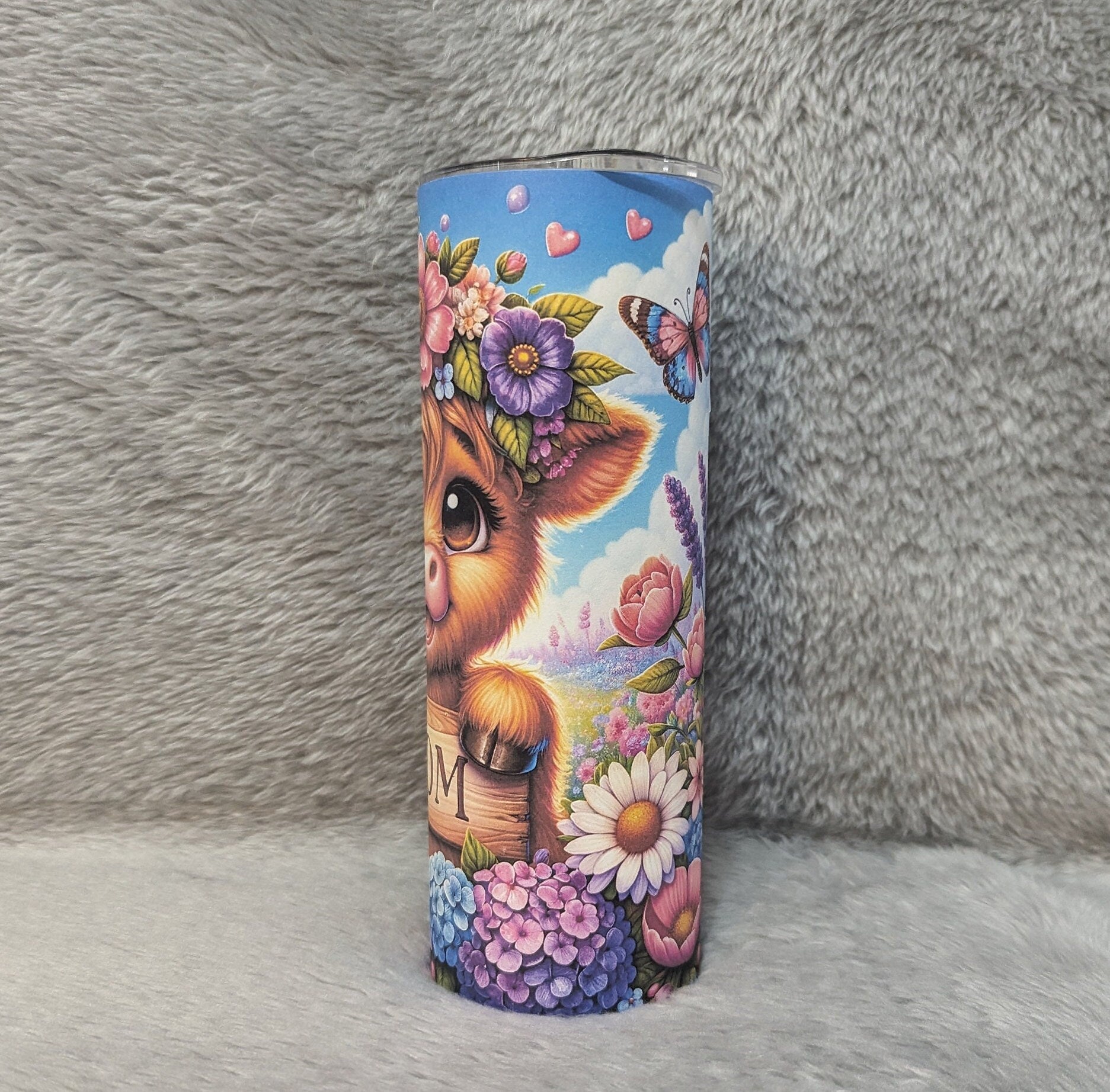 Adorable Highland Cow Mom Tumbler with Reusable Straw - Perfect Gift Idea, Can Be Personalized, Highland Cow Lover Gift, Gift For Mom