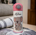 Cute Kids Koala Bear Water Bottle 12oz With Reusable Straw Can Be Personalized