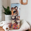 Beautiful Tiger Tumbler with Reusable Straw - Animal Lover Gift, Can Be Personalized, Cup With Name, 20oz  Tumbler With Straw, Tiger Gift
