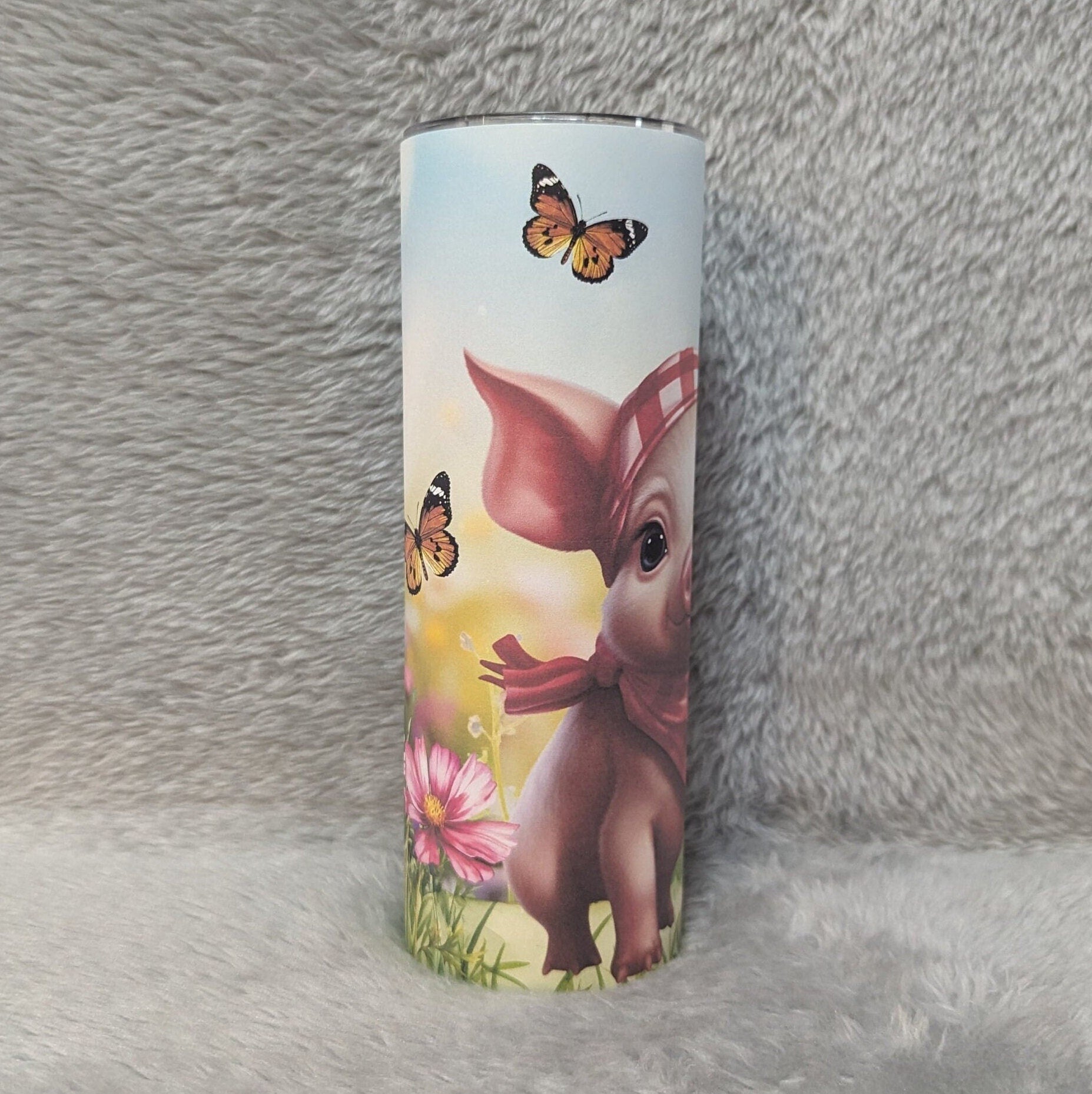Adorable Pig Tumbler - Perfect Gift for Animal Lovers, Can Be Personalized, Cup With Name, 20oz Tumbler With Reusable Straw, Piglet Gift