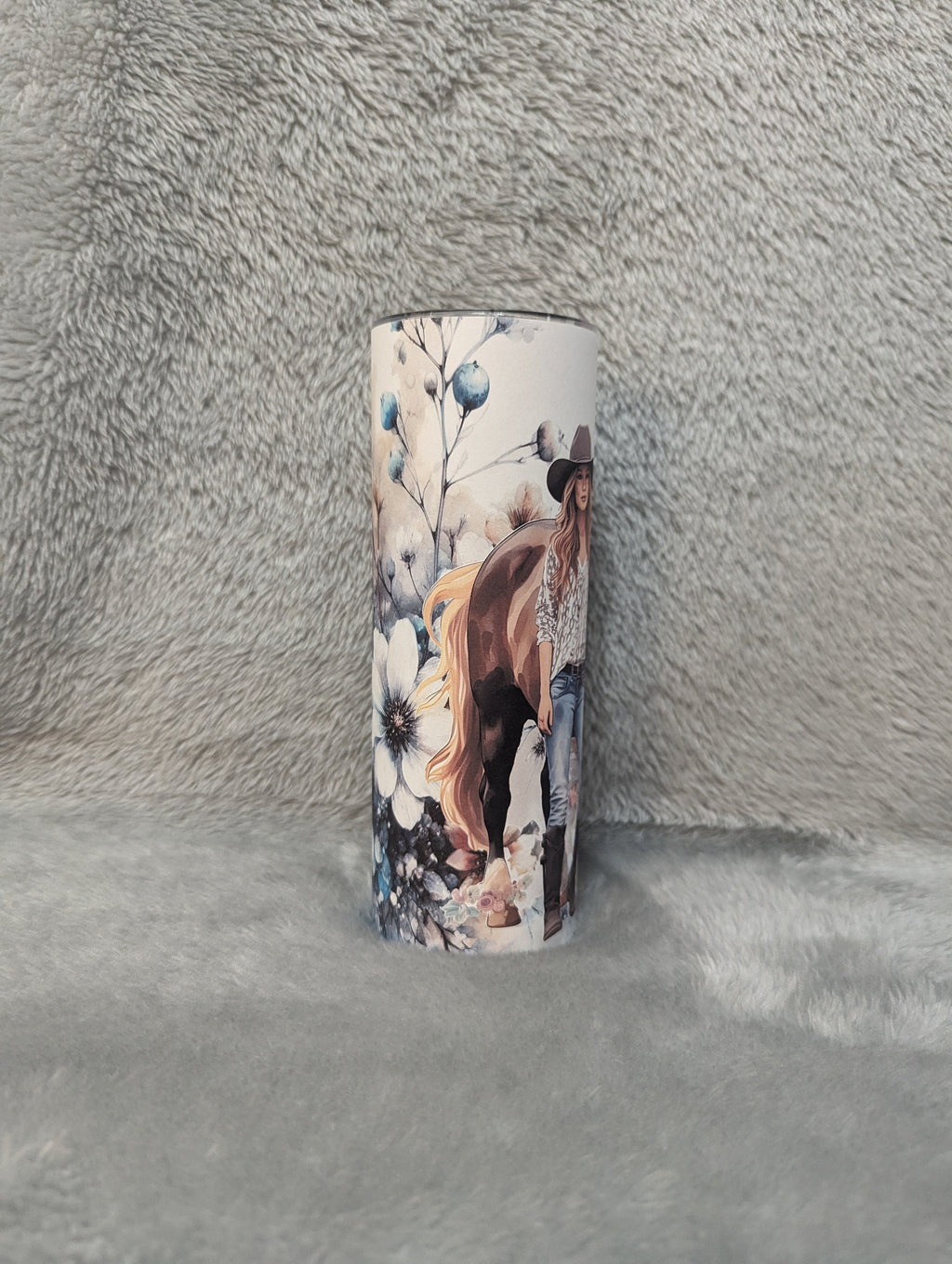 Country Cowgirl Tumbler 20oz With Reusable Straw, Can Be Personalized