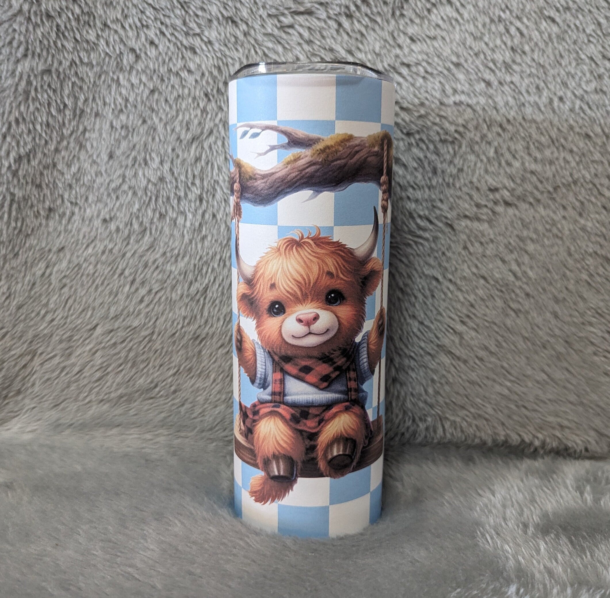 Just a Boy Who Loves Highland Cows Tumbler 20oz With Reusable Straw, Can Be Personalized