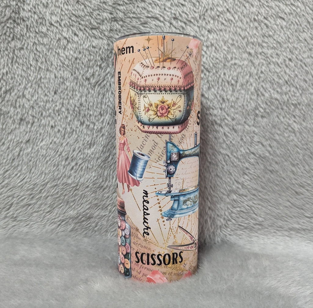 Sewing Tumbler 20oz With Reusable Straw
