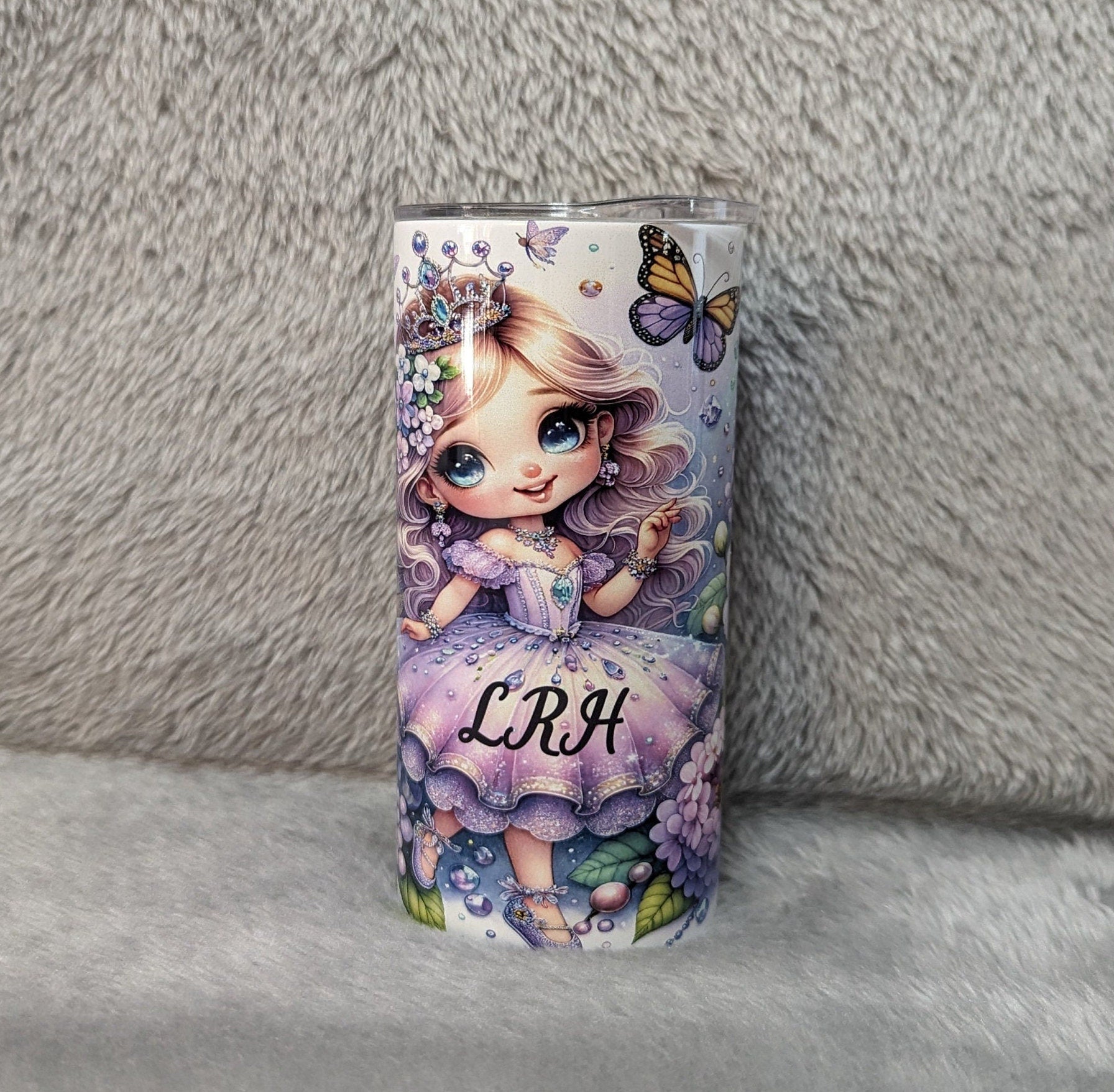 Pretty Girl Fairy Tumbler 15oz With Reusable Straw, Can Be Personalized