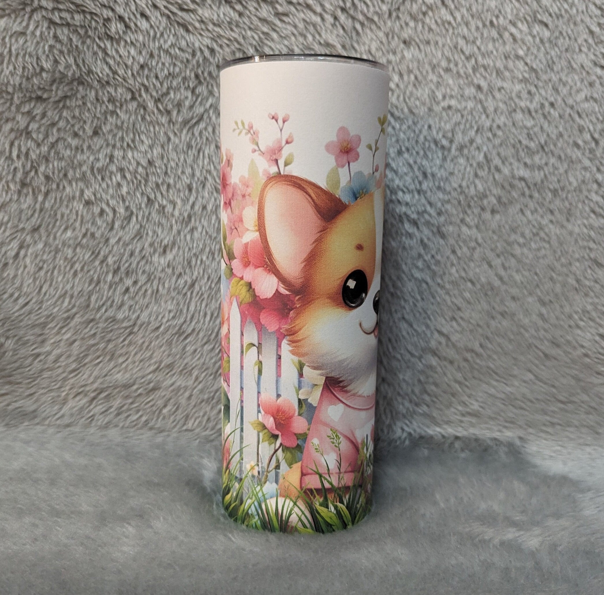 I Love Mom Corgi Dog Tumbler 20oz With Reusable Straw, Can Be Personalized