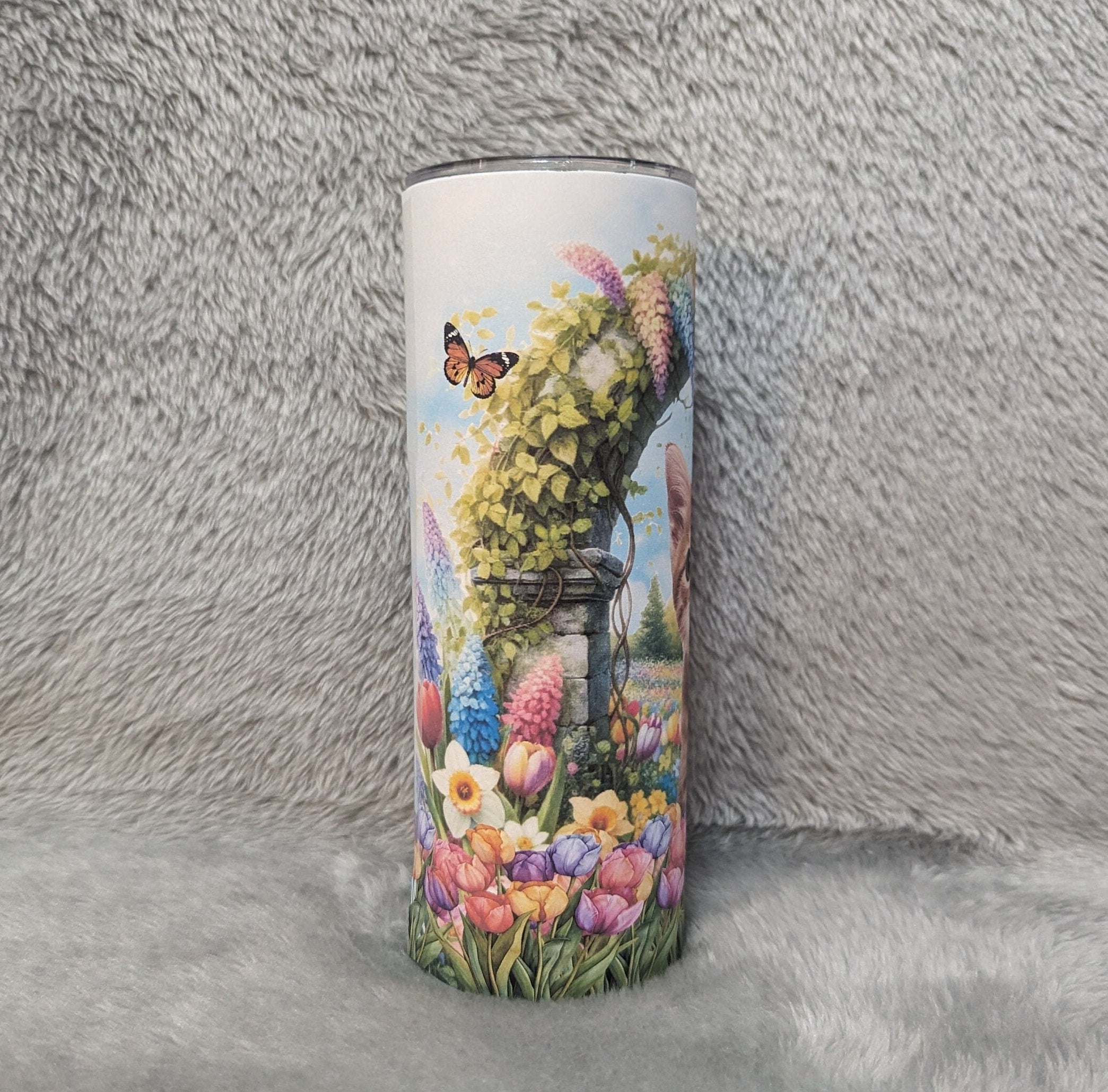 Orange Tabby Cat Tumbler  20oz With Reusable Straw, Can Be Personalized