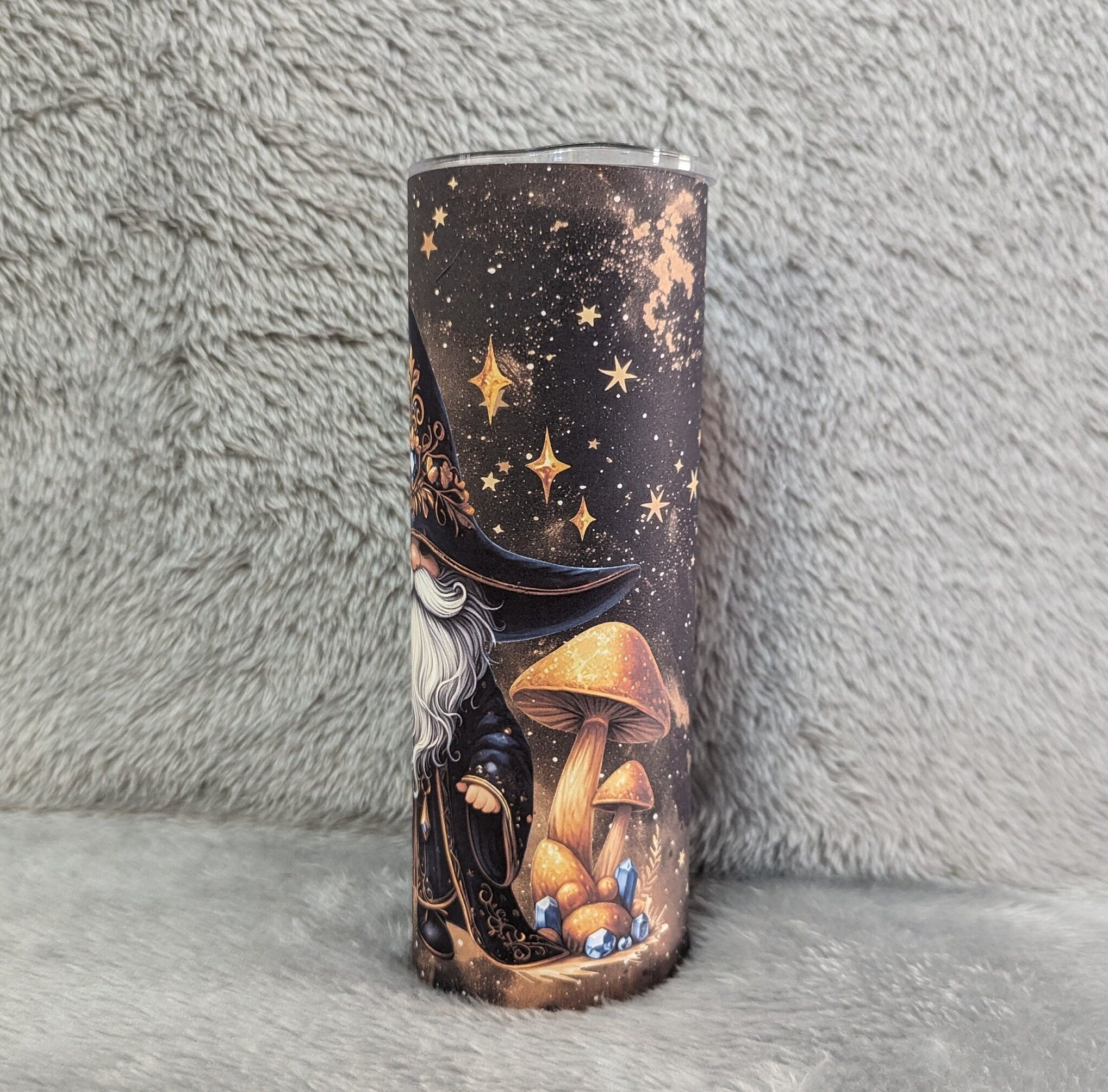 Wizard Gnome Tumbler 20oz With Reusable Straw, Can Be Personalized