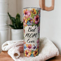 Best Mom Ever Tumbler with Pretty Hibiscus Flowers 20oz With Reusable Straw