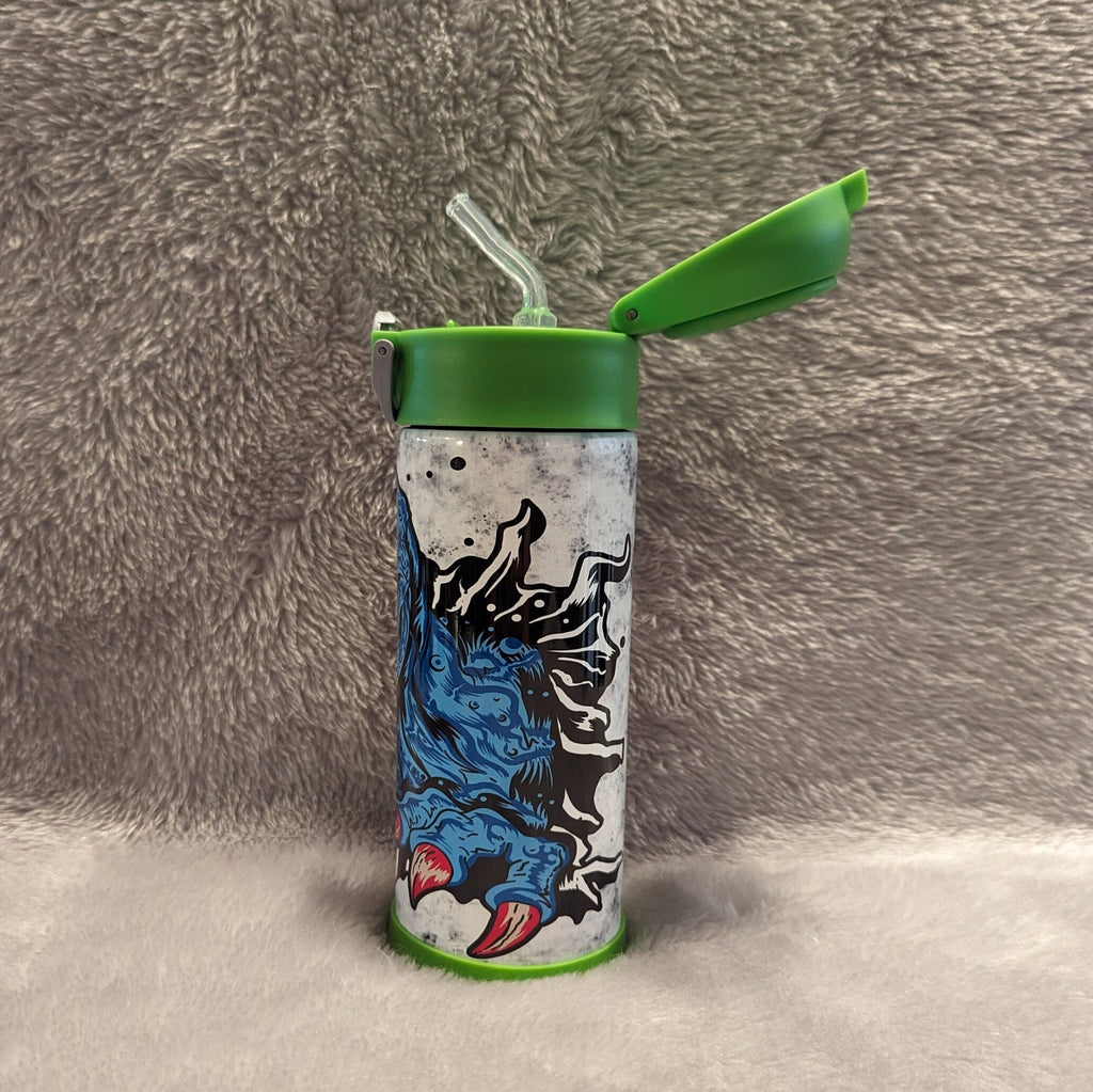 Kids Dinosaur Water Bottle 12oz With Reusable Straw Can Be Personalized