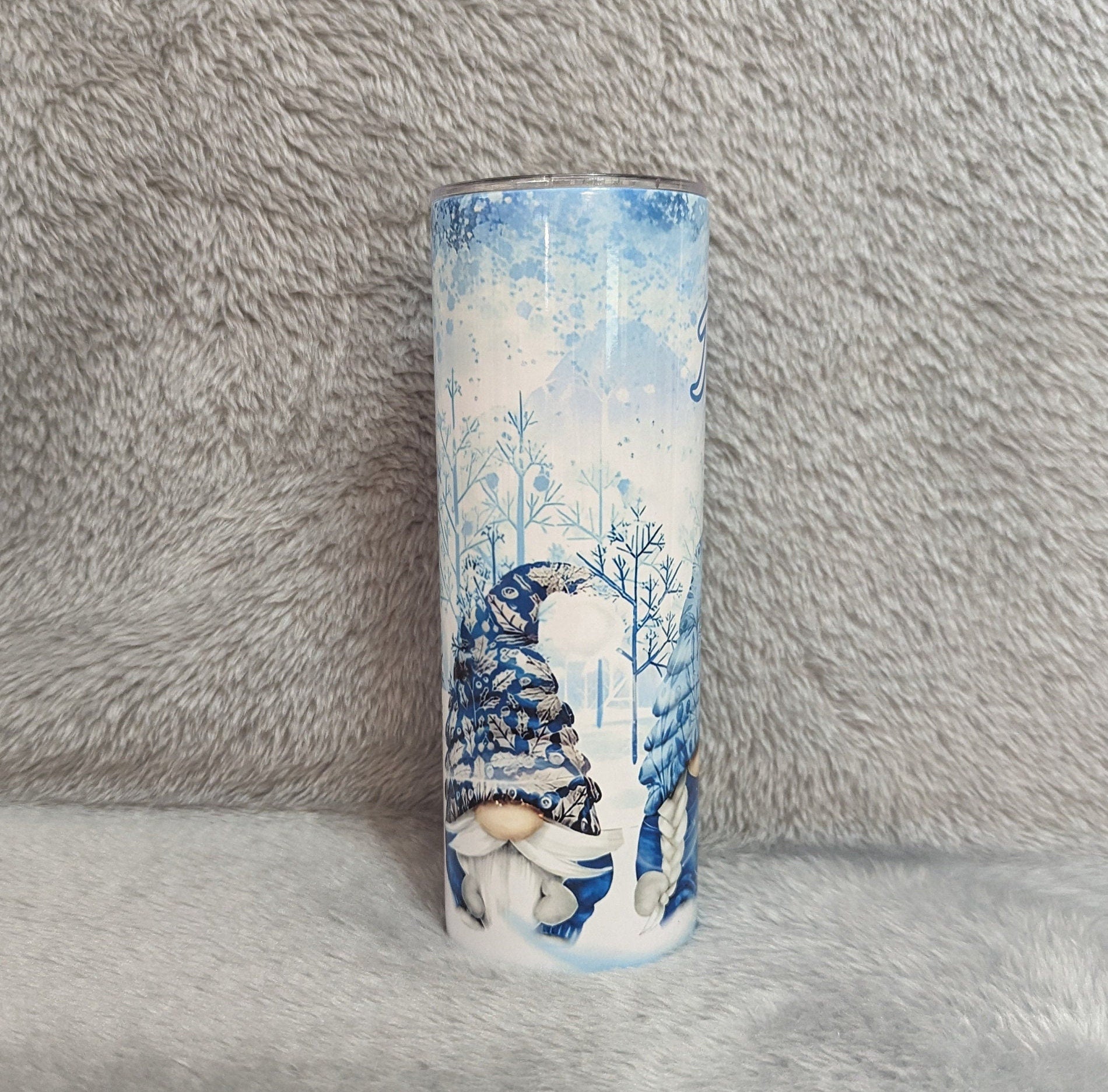 Winter Gnome Tumbler 20oz With Reusable Straw, Can Be Personalized