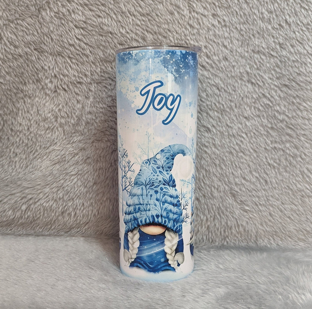 Winter Gnome Tumbler 20oz With Reusable Straw, Can Be Personalized