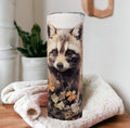 Raccoon Tumbler With A Water Color Design 20oz With Reusable Straw, Can Be Personalized