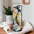 Penguin Tumbler With A Stained Glass Design 20oz With Reusable Straw, Can Be Personalized