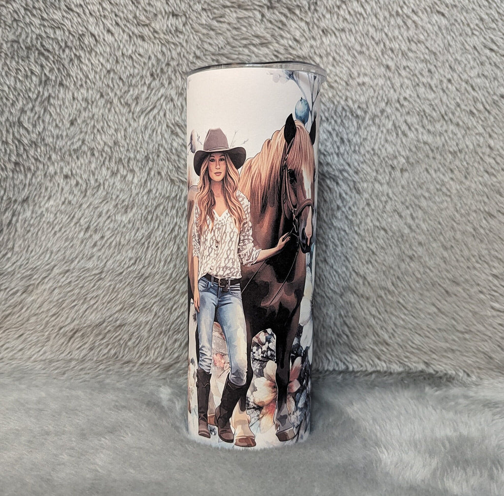 Country Cowgirl Tumbler 20oz With Reusable Straw, Can Be Personalized